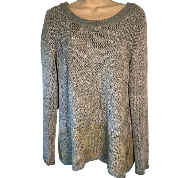 Coldwater Creek Sweaters - Coldwater Creek Women's Pullover Sweater Size L (14) Blue Color Block Ombre Knit